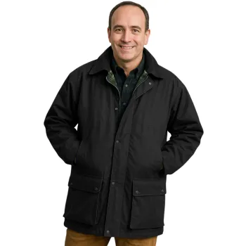 Traditionell Gewachste Baumwolljacke -schwarz-